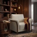 Ver imagem 6 de Poltrona Decorativa Royal Base Madeira Courino Tcs 725 Moll