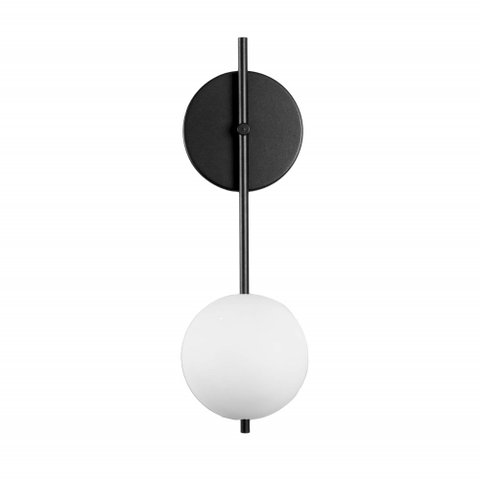 Arandela Luminária Bari Globo 12 Cm Moderno Preto Fosco Bf Decor Arandela Bari Globo 12