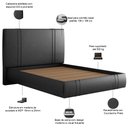 Ver imagem 4 de Cama Casal Flutuante com Cabeceira 140cm Astra S04 Couríssimo Preto - Lyam Decor