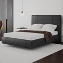 Ver imagem 2 de Cama Casal Flutuante com Cabeceira 140cm Astra S04 Couríssimo Preto - Lyam Decor