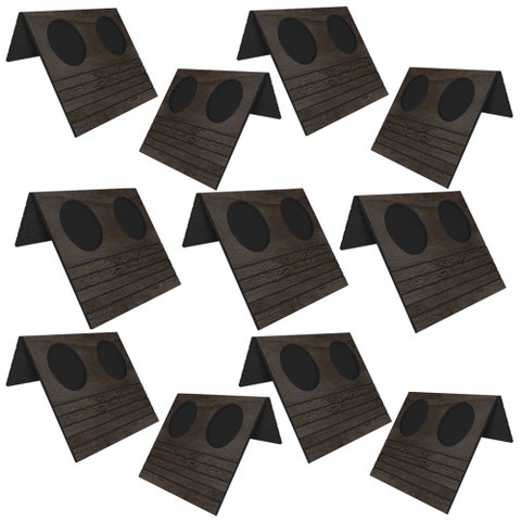 Kit 11 Esteiras Bandeja Com Suporte Para Copos Para Sofá MDF Tabaco - Gran Belo