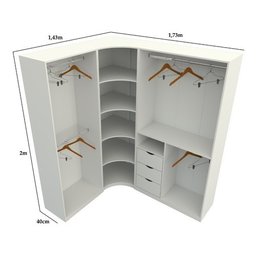 Kit Closet Loja Modulado Canto M57 100% Mdf - Branco - 1