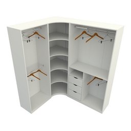 Kit Closet Loja Modulado Canto M57 100% Mdf - Branco - 3