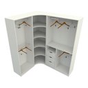 Ver imagem 3 de Kit Closet Loja Modulado Canto M57 100% Mdf - Branco