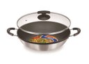 Ver imagem 1 de Wok Antiaderente com Alças e Tampa 30 cm - Escovado