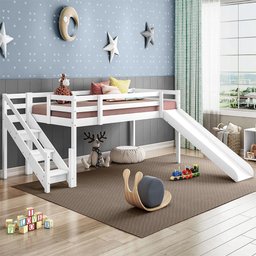 Cama com Escorregador Infantil c/ Escada de Fácil Acesso - Casatema - 1