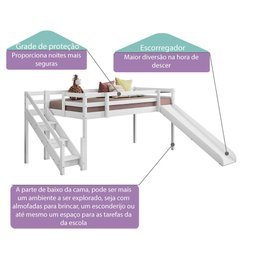 Cama com Escorregador Infantil c/ Escada de Fácil Acesso - Casatema - 4