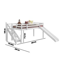 Cama com Escorregador Infantil c/ Escada de Fácil Acesso - Casatema - 6