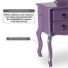Penteadeira Status Florida Estilo Retrô com Banqueta Estofada Chenilli Em Mdf - Laca Roxo - 3