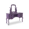 Penteadeira Status Florida Estilo Retrô com Banqueta Estofada Chenilli Em Mdf - Laca Roxo - 1