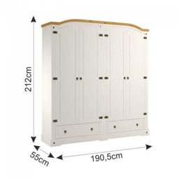 Guarda-Roupa Casal 4 Portas 2 Gavetas Smile Serpil - 4