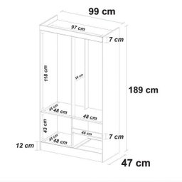 Guarda Roupa Solteiro 4 Portas Lotus 42060 Branco Rosa Flex Demóbile - 5