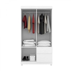 Guarda Roupa Solteiro 4 Portas Lotus 42060 Branco Rosa Flex Demóbile - 7