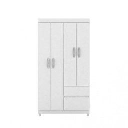Guarda Roupa Solteiro 4 Portas Lotus 42060 Branco Rosa Flex Demóbile - 4