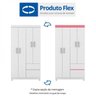 Guarda Roupa Solteiro 4 Portas Lotus 42060 Branco Rosa Flex Demóbile - 3