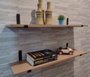 Ver imagem 1 de Kit 2 Prateleiras Avelã 100% Mdf 80x20 C/ Suporte Invertido