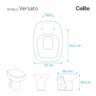 Assento Sanitário Polipropileno Soft Close Versato Cinza Prata para vaso Celite - 4