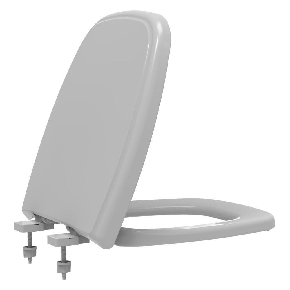 Assento Sanitário Polipropileno Soft Close Versato Cinza Prata para vaso Celite - 2