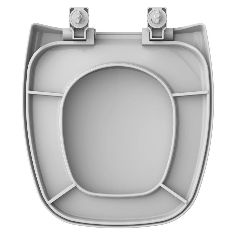 Assento Sanitário Polipropileno Soft Close Versato Cinza Prata para vaso Celite - 3