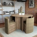Ver imagem 1 de Sala de Jantar Nira com Mesa Redonda e 4 Cadeiras Kappesberg - Nogal/Capuccino