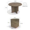 Ver imagem 2 de Sala de Jantar Nira com Mesa Redonda e 4 Cadeiras Kappesberg - Nogal/Capuccino