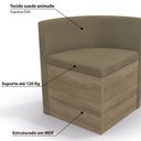 Ver imagem 4 de Sala de Jantar Nira com Mesa Redonda e 4 Cadeiras Kappesberg - Nogal/Capuccino