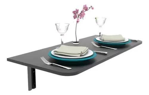 Ver imagem 4 de Mesa Dobrável Parede Articulada 90X40 Cozinha PRETO