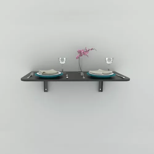 Mesa Dobrável Parede Articulada 90X40  Cozinha PRETO - 3