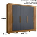 Ver imagem 4 de Guarda-roupa Casal 8 Portas 4 Gavetas Diplomata Moval