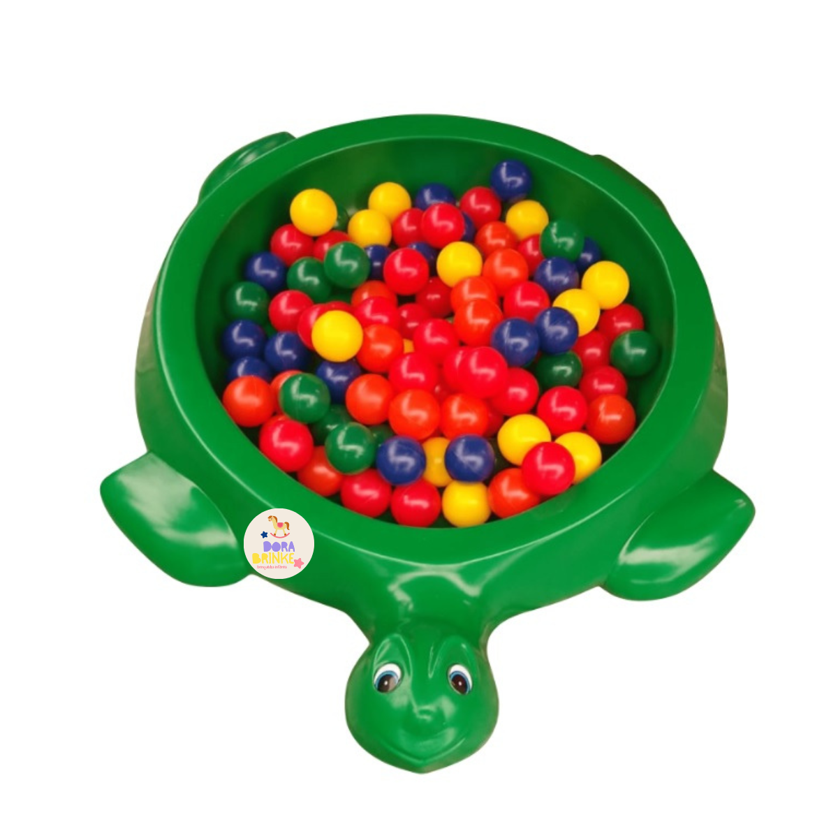Piscina de bolinha, agua areia infantil tartaruga com casco verde + 50 bolinhas - 1