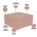 Ver imagem 3 de Puff Decorativo Para Sala de Estar Quadrado Milano 90x90cm W01 Linho Rosê - Lyam Decor