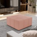 Ver imagem 2 de Puff Decorativo Para Sala de Estar Quadrado Milano 90x90cm W01 Linho Rosê - Lyam Decor