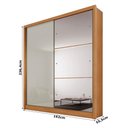 Ver imagem 2 de Guarda Roupa Casal Dante 2 Portas 3 Gavetas com Espelho Cinamomo Fendi - Novo Horizonte