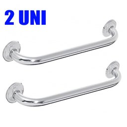 Alça de Apoio Banheiro Barra Reta Inox 40cm Cadeirante Idoso Deficiente Acessibilidade Kit 2 - 1