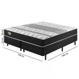 Cama Box Queen Size Soft Comfort Preto Molas Verticoil - 4