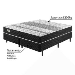 Cama Box Queen Size Soft Comfort Preto Molas Verticoil - 3