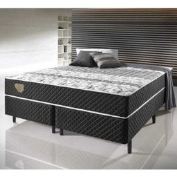 Cama Box Queen Size Soft Comfort Preto Molas Verticoil - 1