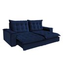 Ver imagem 1 de Sofá Retrátil e Reclinável Molas Ensacadas 3 Lugares Atenas Evidence Suede Azul Marinho