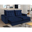 Ver imagem 3 de Sofá Retrátil e Reclinável Molas Ensacadas 3 Lugares Atenas Evidence Suede Azul Marinho