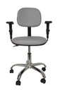 Ver imagem 2 de Cadeira Secretaria Bolt CR com Braco Regulavel - Couro Sintetico Corano - Cinza
