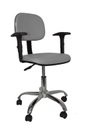 Ver imagem 1 de Cadeira Secretaria Bolt CR com Braco Regulavel - Couro Sintetico Corano - Cinza