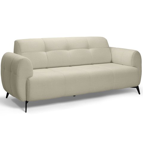 Poltrona Namoradeira 2 Lugares 152cm Pés Industrial Arav K01 Linho Bege - Lyam Decor