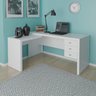 Mesa para Escritório de Canto 3 Gavetas Me4106 Tecno Mobili - Branco - 1