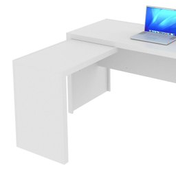 Mesa para Escritório de Canto 3 Gavetas Me4106 Tecno Mobili - Branco - 4 Mesa para Escritório de Canto 3 Gavetas Me4106 Tecno Mobili - Branco - 4