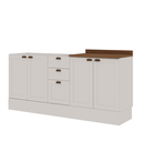 Ver imagem 3 de Cozinha 100% Mdf Modulada Iluminata 2 Balcoes Branco Branco