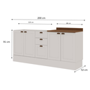 Ver imagem 2 de Cozinha 100% Mdf Modulada Iluminata 2 Balcoes Branco Branco