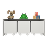 Mesa Organizadora de Brinquedos com 3 Baús 100% Mdf Plancasa Branco Tx - 1