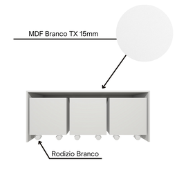 Mesa Organizadora de Brinquedos com 3 Baús 100% Mdf Plancasa Branco Tx - 7