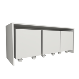 Mesa Organizadora de Brinquedos com 3 Baús 100% Mdf Plancasa Branco Tx - 3