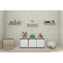 Mesa Organizadora de Brinquedos com 3 Baús 100% Mdf Plancasa Branco Tx - 2